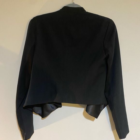 Anthropologie Elevenses Cardigan Open Solid Black Cropped Long Slve Sz 6, MP $74 - Picture 6 of 8
